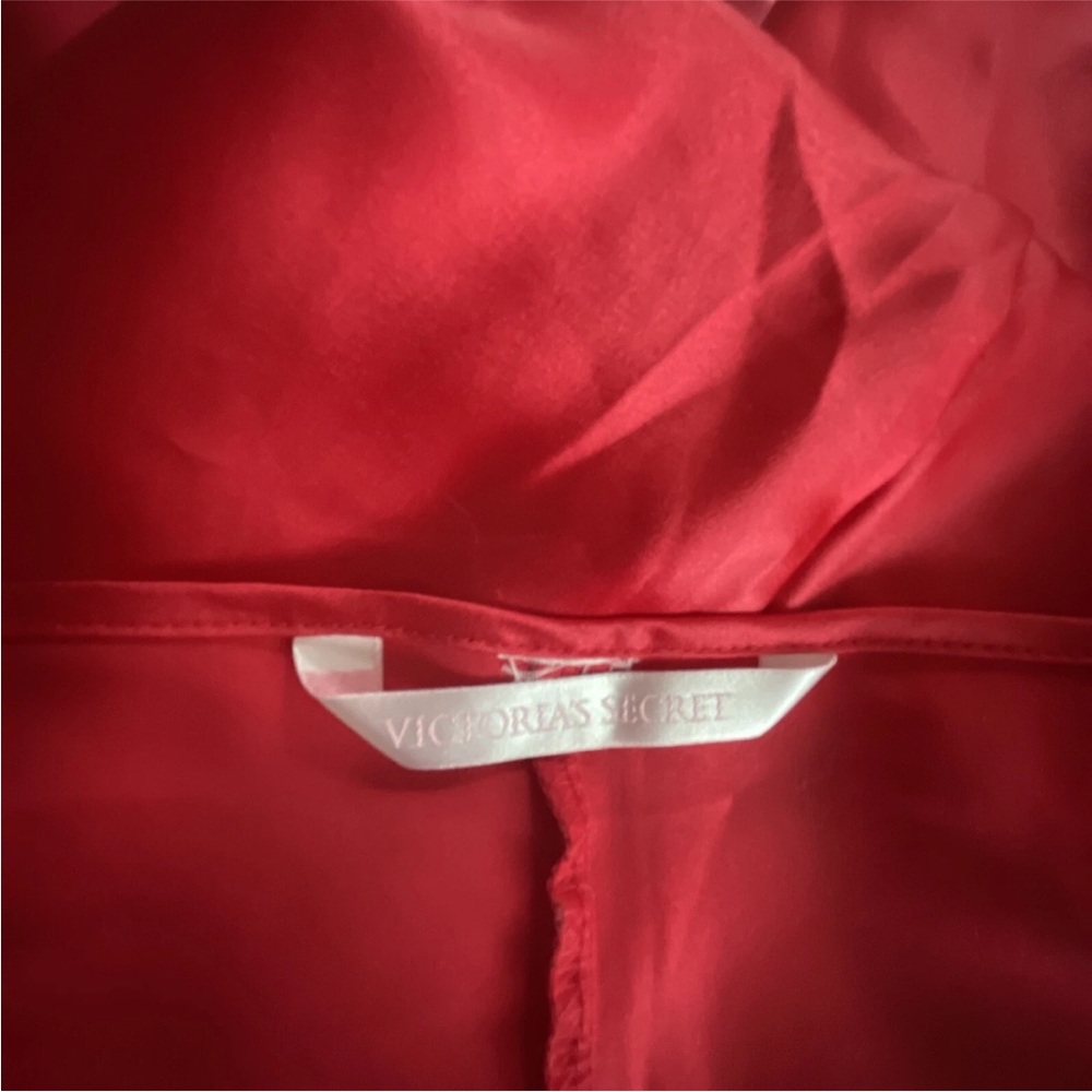 Victoria's Secret red Scarlet Satin open front babydoll S - Picture 3 of 3